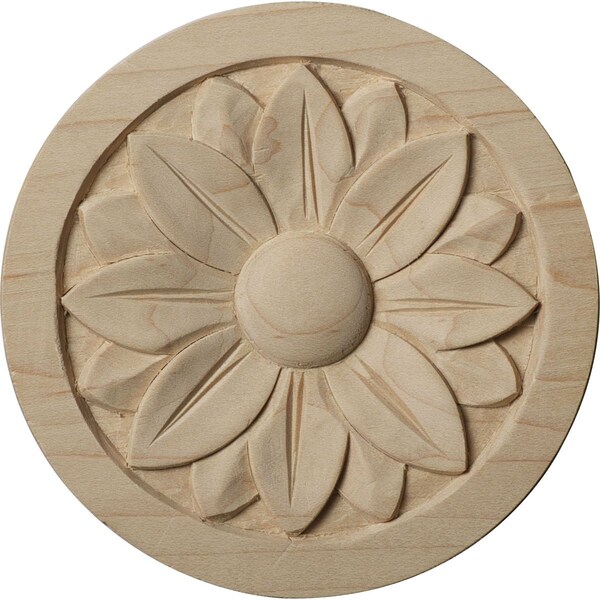 Ekena Millwork 4 1/4"W x 4 1/4"H x 5/8"P Bedford Round Rosette, Cherry ROS04X04BECH - main